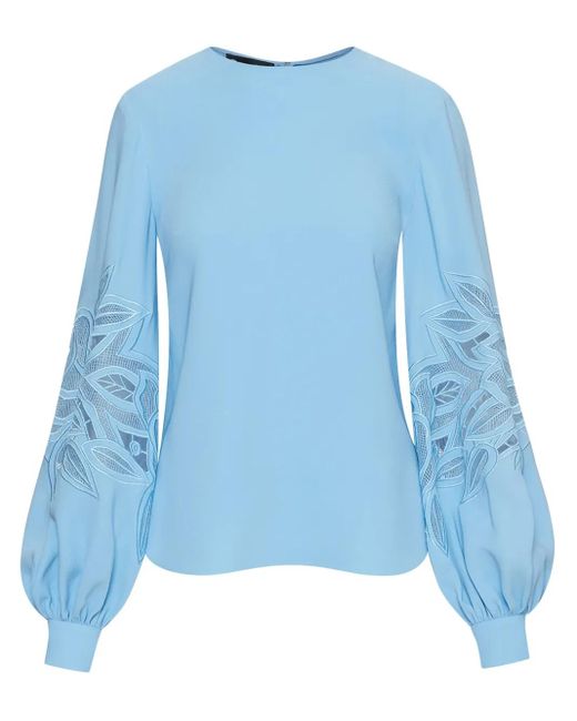 Oscar de la Renta English Rose ブラウス Blue