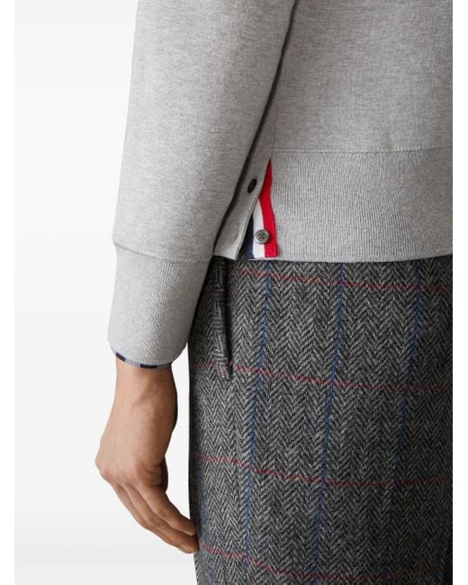 Thom Browne Gray 4-Bar Bird-Appliqué Sweatshirt for men