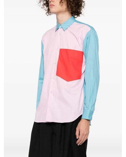 Comme des Garçons White Colour-Patch Shirt for men