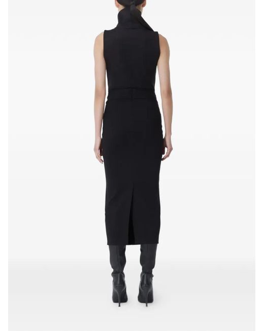 GAUGE81 Black Barina Twist-Detail Draped Midi Skirt