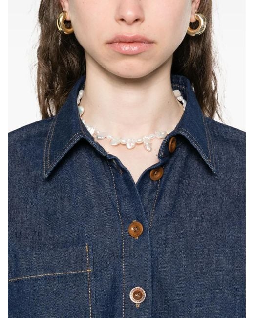 Zimmermann Blue Cotton Denim Shirt