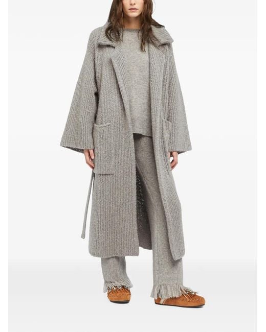 Alanui Gray Belted Coat