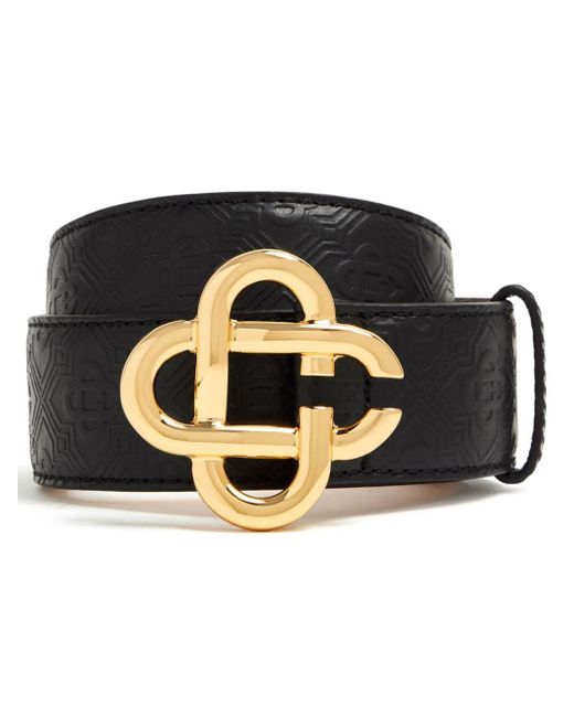 Casablancabrand Black Logo-plaque Leather Belt for men