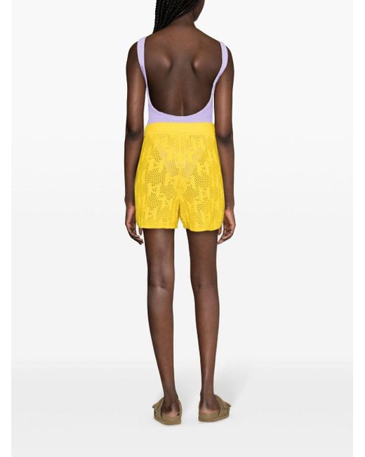 Karl Lagerfeld Gehaakte Shorts in het Yellow