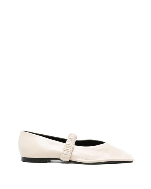 Alohas White Square-Toe Ballet Flats