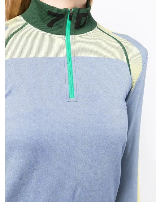 7 DAYS ACTIVE Blue Half-Zip Long-Sleeved Jumper
