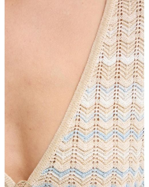 Guess Natural Chevron-Knit Cardigan