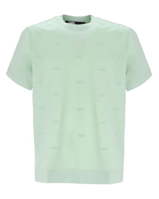 Karl Lagerfeld Green Logo-print Cotton T-shirt for men