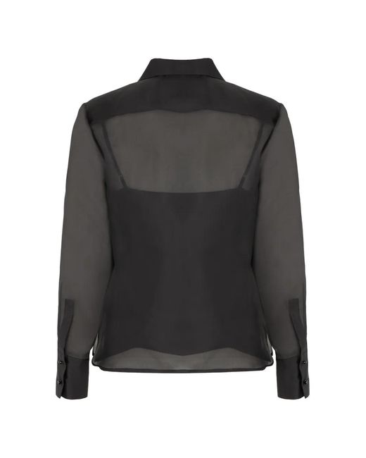Max Mara Black Ruffled-Collar Blouse