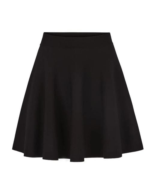 Nina Ricci Black Skater Trimmed-Knit Mini Skirt