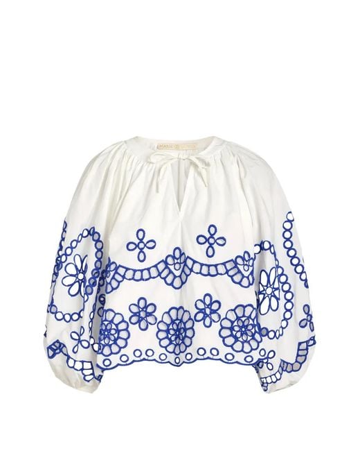 Marie Oliver White Vara Broderie-Anglaise Top