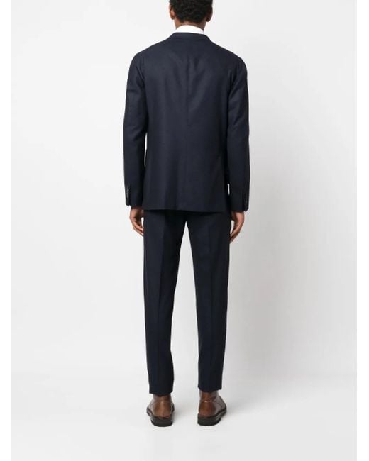 Boglioli Blue Single-Breasted Virgin Wool Suit for men