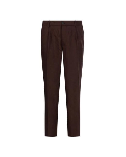 Entre Amis Brown Pleated Trousers for men