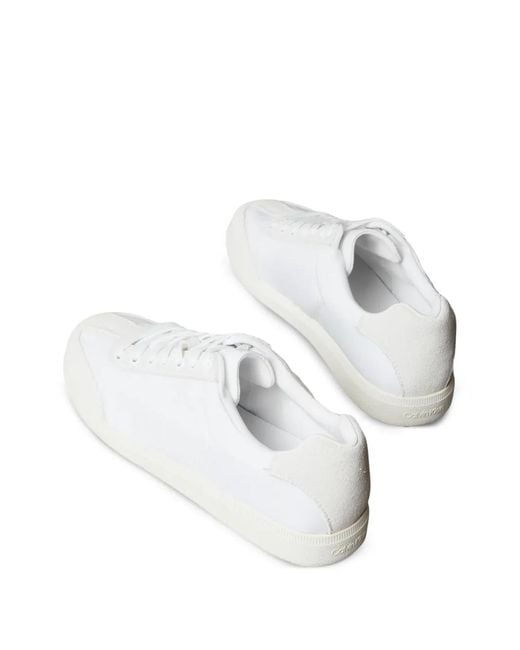 Calvin Klein White Panelled Sneakers for men