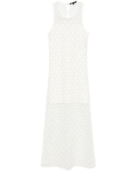 Maje White Knitted Maxi Dress