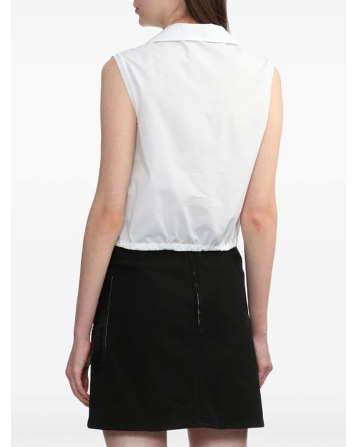 N°21 White Cropped Cotton Shirt