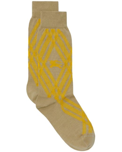 Burberry Yellow Equestrian Knight Cotton-blend Socks