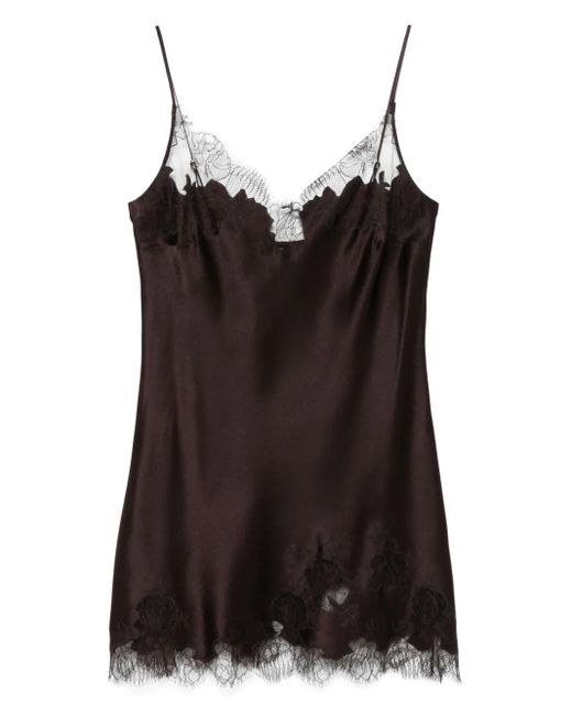 Carine Gilson Black Silk Slip Dress
