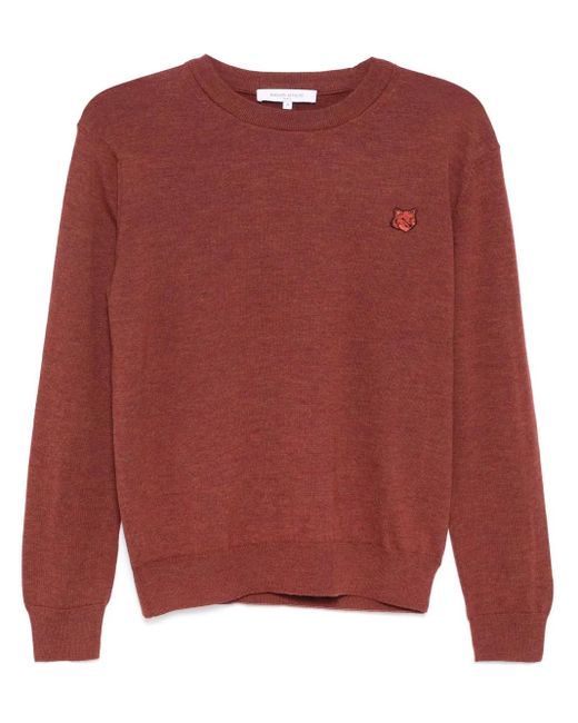 Maison Kitsuné Pullover Mit Bold Fox Head-Patch in Red für Herren
