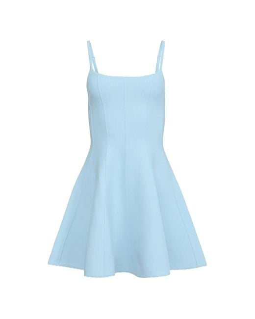 Fleur du Mal Blue Flared Corset Mini Dress
