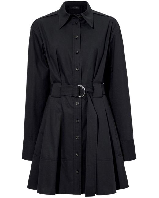 Proenza Schouler Black Long-sleeve Poplin Shirt Dress
