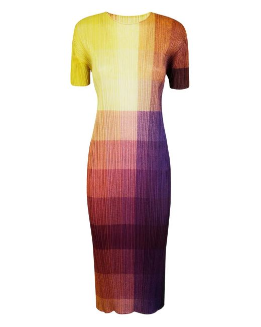 Pleats Please Issey Miyake Purple Foton Kleid