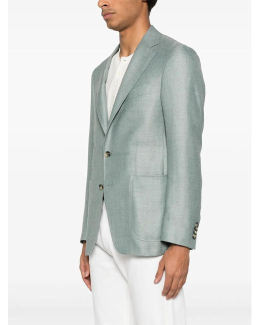 Canali Blue Interwoven Blazer for men