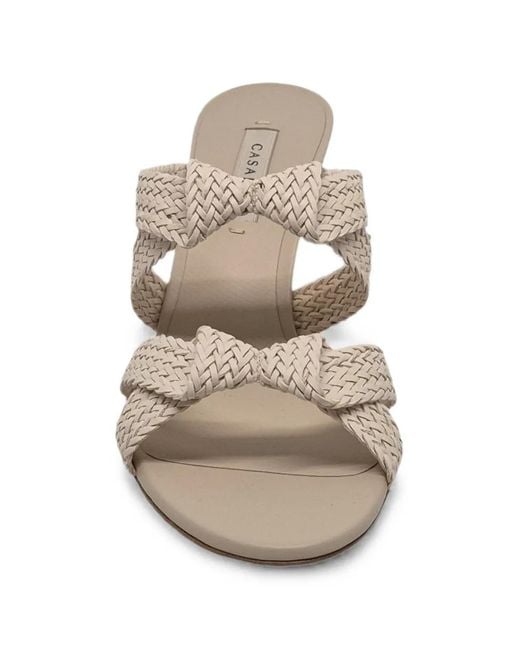 Casadei White Julia Mariposa Woven Knotted Sandals