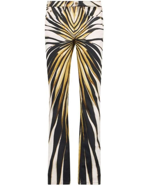 Roberto Cavalli Blue Ray Of Print Skinny Trousers