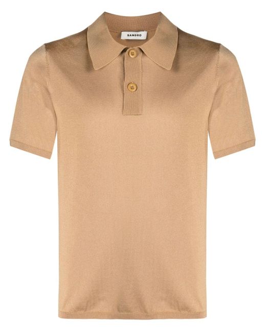 Sandro Natural Piqué-weave Polo Shirt for men