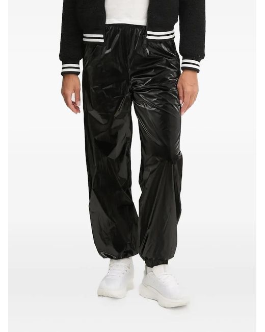Guess Black Elastic-Cuffs Straight Trousers