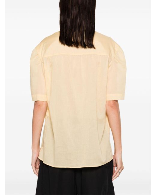 Lemaire Natural Short Sleeve Shirt With Foulard Clothing