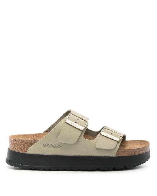 Birkenstock Natural Arizona Leather Platform Sandals