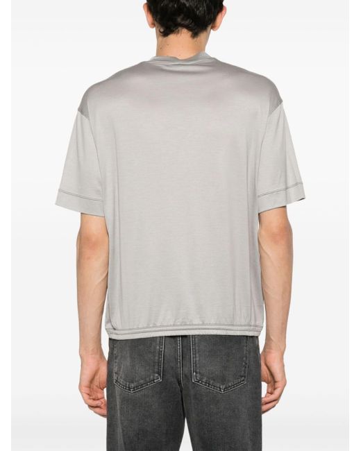 Emporio Armani Gray Pocket-Detail T-Shirt for men