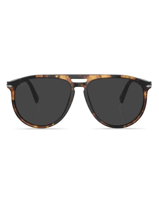 Persol Black Round-Frame Sunglasses