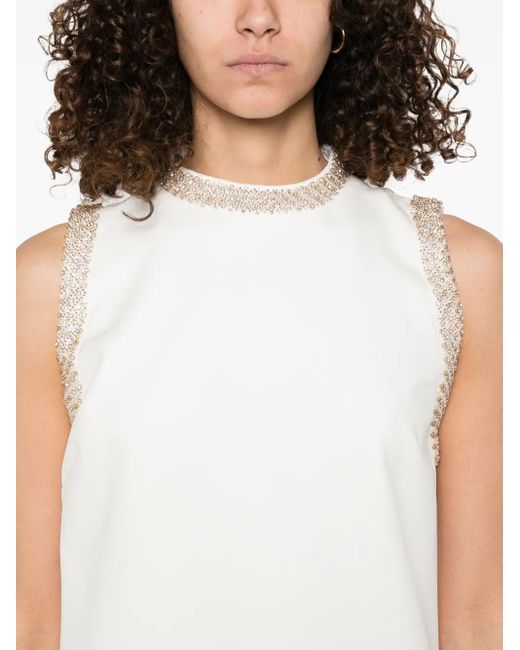 Sandro ラインストーン ミニドレス White