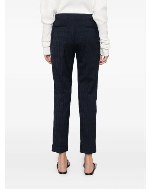 Etro Blue Patterned Cuffed Trousers