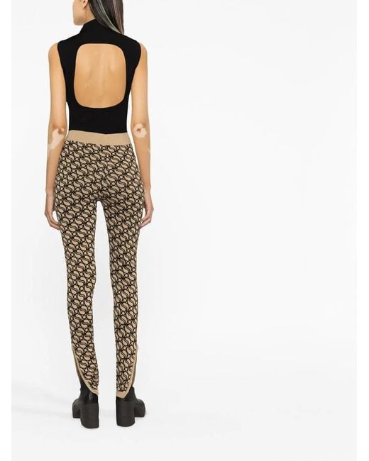 Stella McCartney Brown Wave-Pattern Knitted Trousers