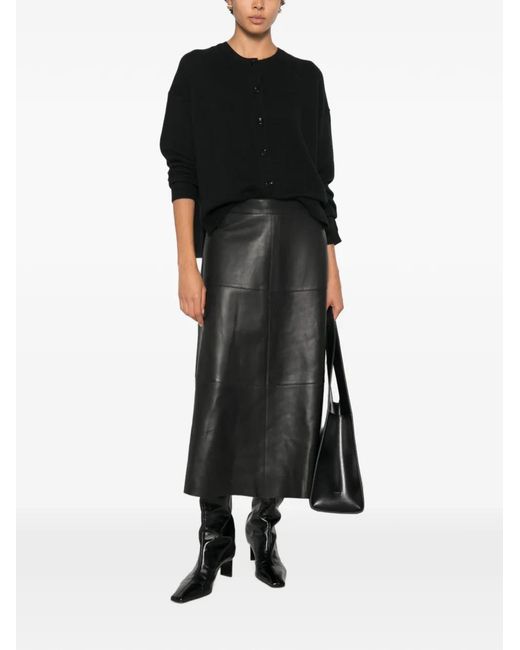 Allude Black Button-Up Cardigan