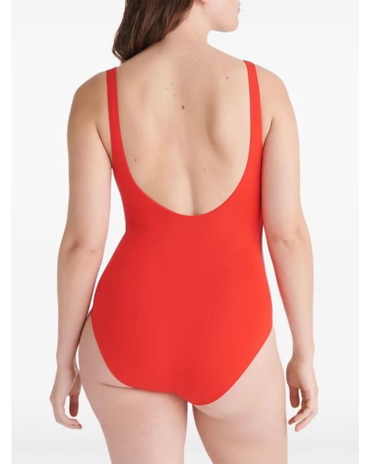 Eres Red Square-Neck Swimsuit