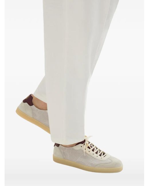 Brunello Cucinelli Blue Lace-Up Knitted Sneakers for men