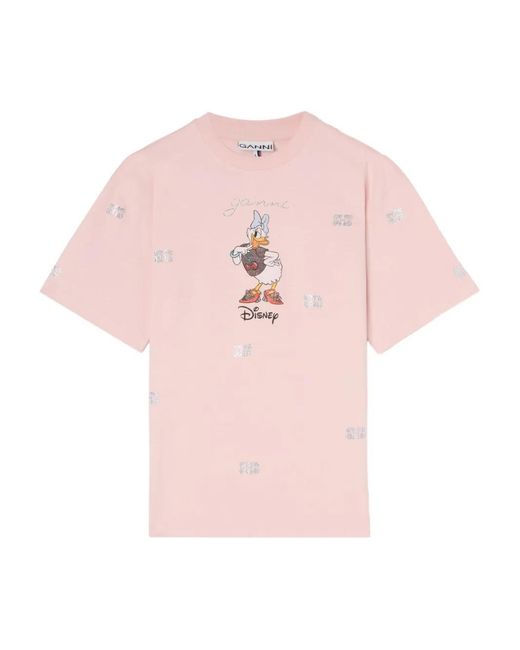 Ganni Pink X Disney Daisy Duck Printed T-Shirt