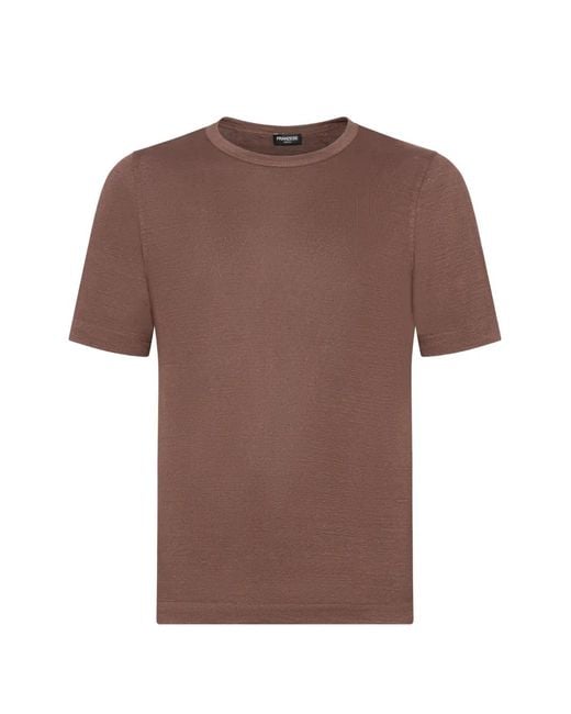 Franzese Collection Brown Crew-Neck Short-Sleeves T-Shirt for men
