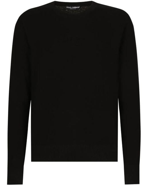Dolce & Gabbana Black Crew-Neck Sweater for men