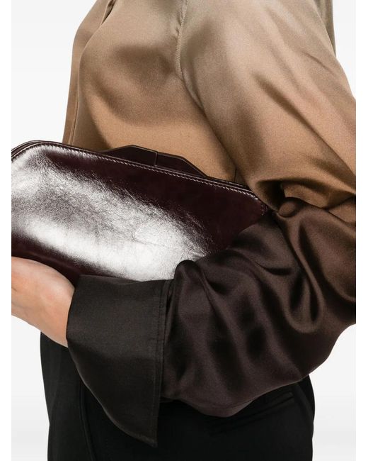 Sportmax Brown Ombré-Effect Silk Shirt