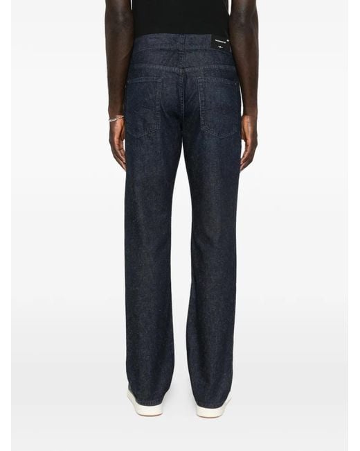 7 For All Mankind Blue Five-Pocket Denim Jeans for men