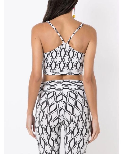 Amir Slama Metallic Wave-Print Crop Top