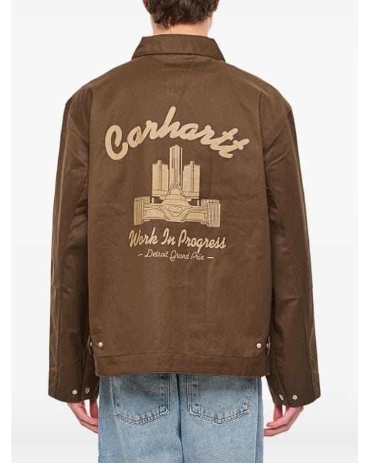 Chaqueta estampada con bordado Carhartt de hombre de color Brown