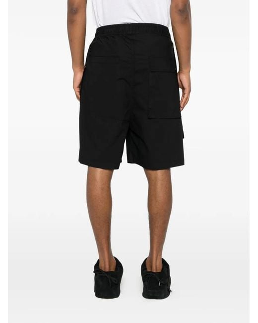 Thom Krom Black Press-Stud Drawstring Shorts for men