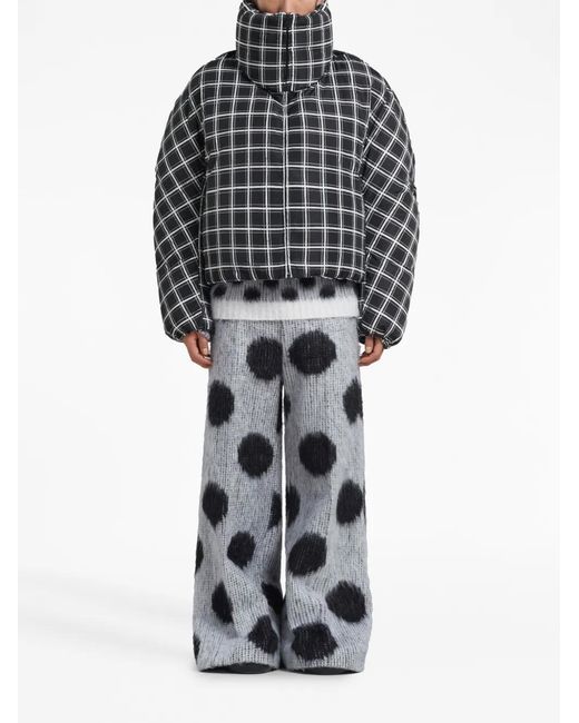 Marni Black Checked Oversized Down Jacket for men